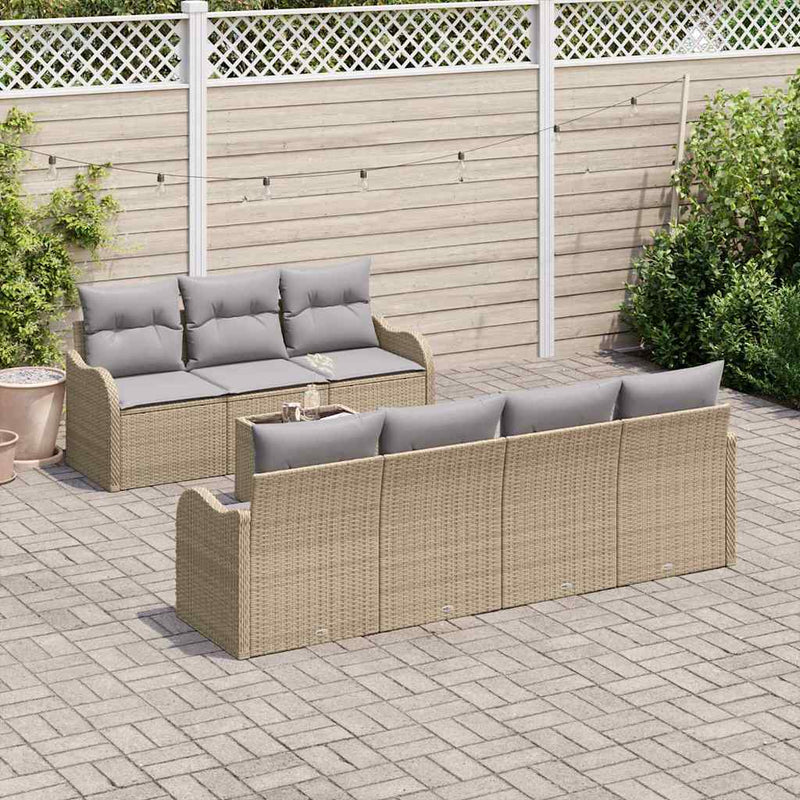 Set de canapele pentru grădină Bej 55 x 55 x 37 cm poliratan
