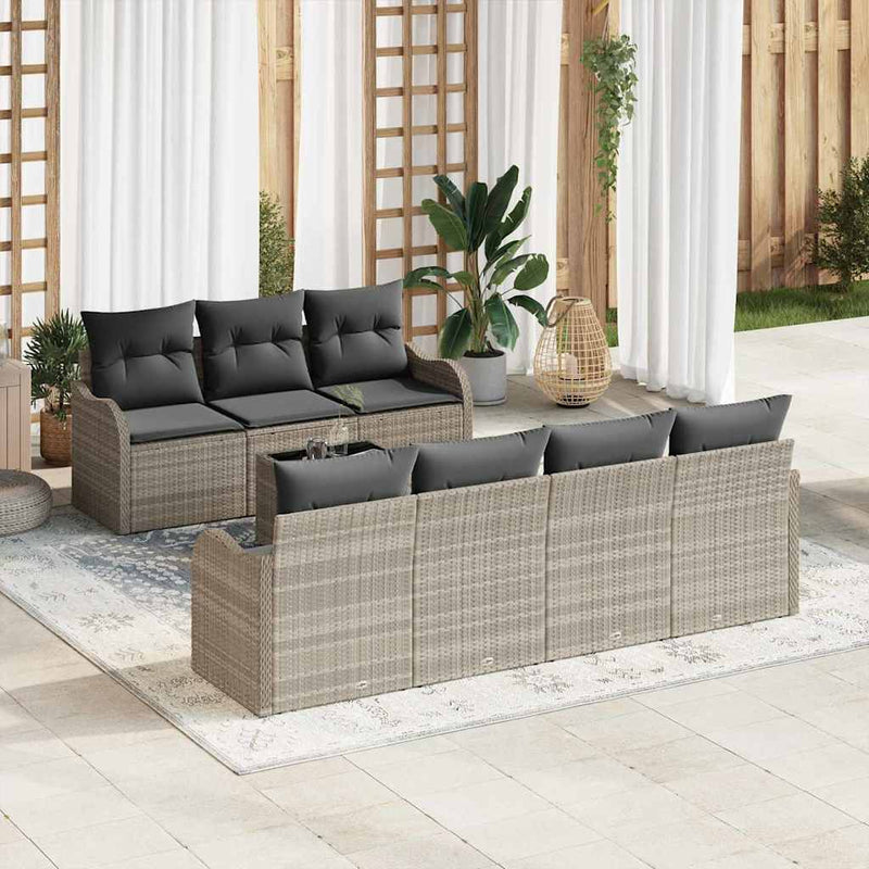 Set de canapele pentru grădină Gri deschis 55 x 55 x 37 cm