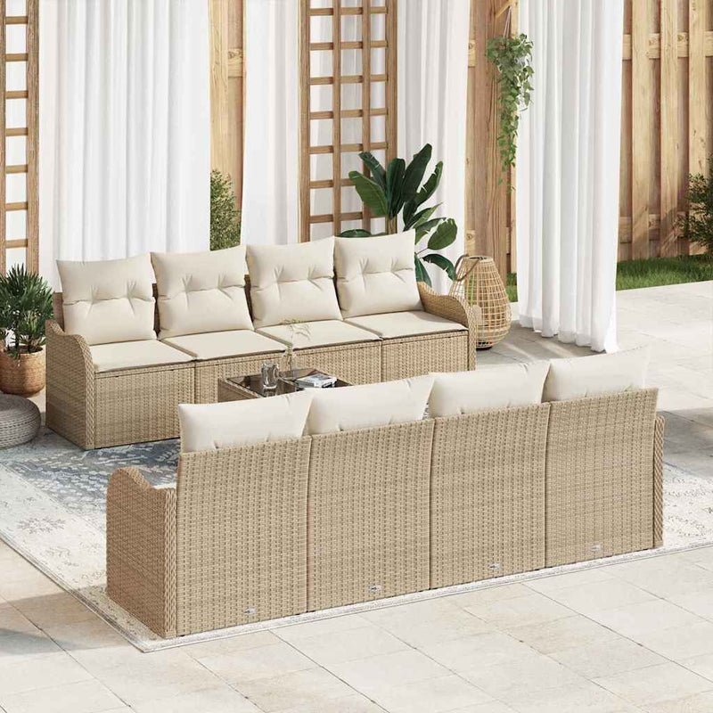 Set de canapele pentru grădină Bej 55 x 55 x 37 cm poliratan