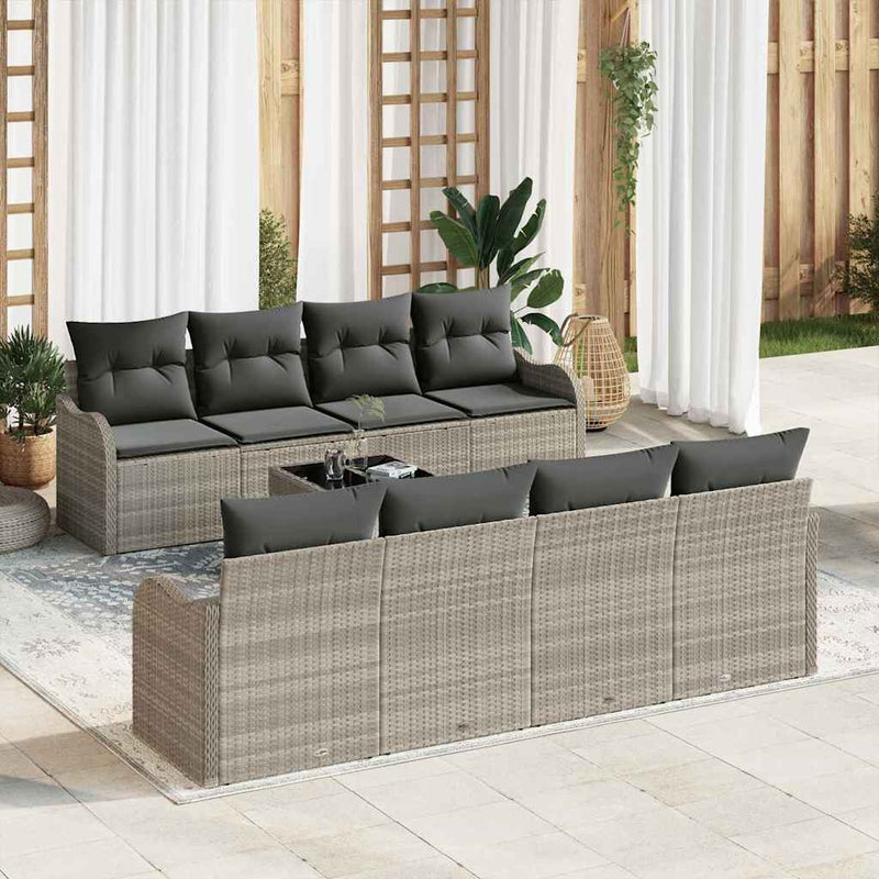 Set de canapele pentru grădină Gri deschis 55 x 55 x 37 cm
