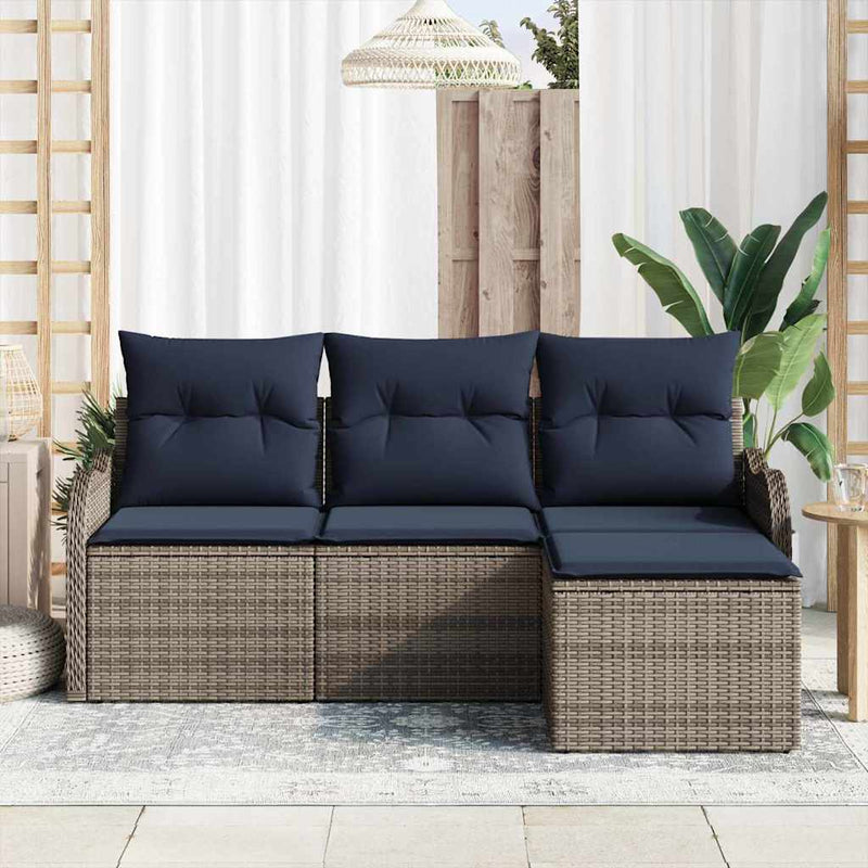 Set de canapele pentru grădină Gri poliratan