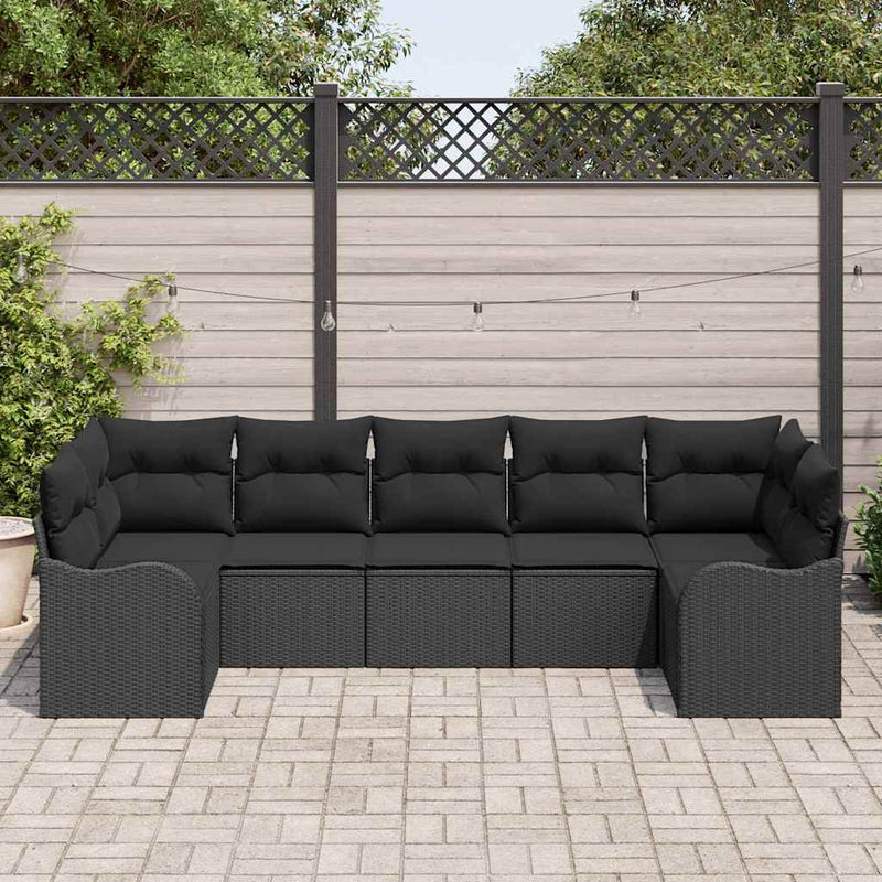 Set de canapele pentru grădină Negru poliratan