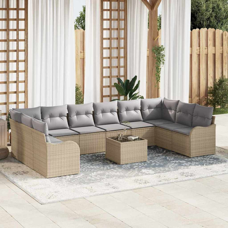 Set de canapele pentru grădină Bej 55 x 55 x 37 cm poliratan
