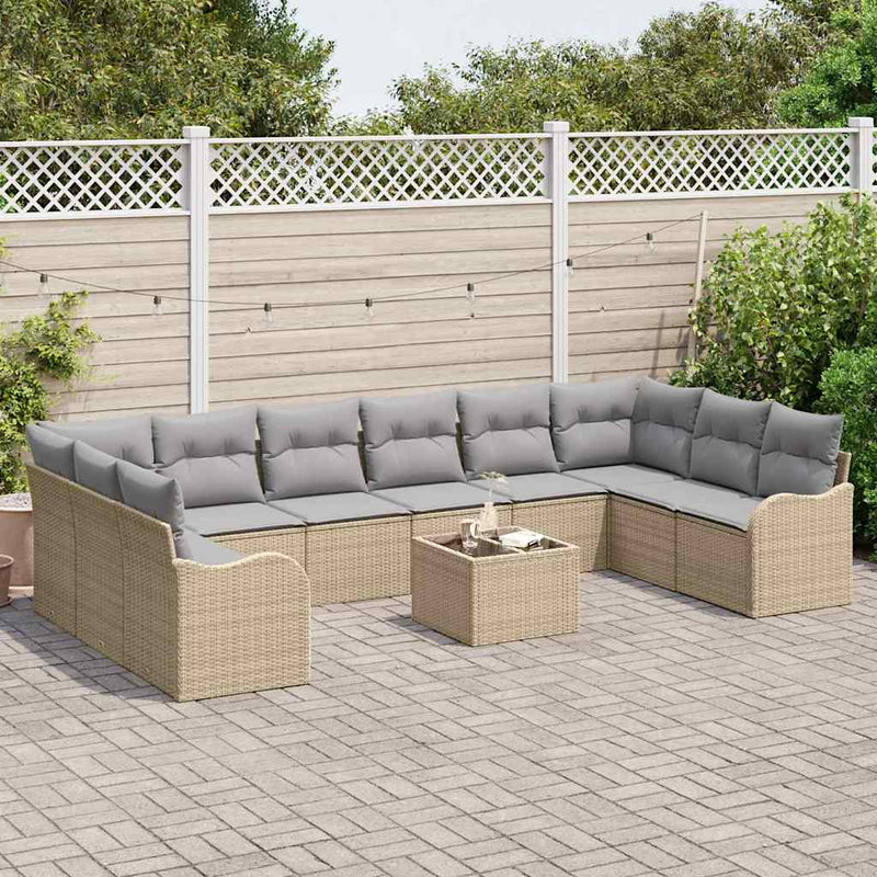 Set de canapele pentru grădină Bej 55 x 55 x 37 cm poliratan