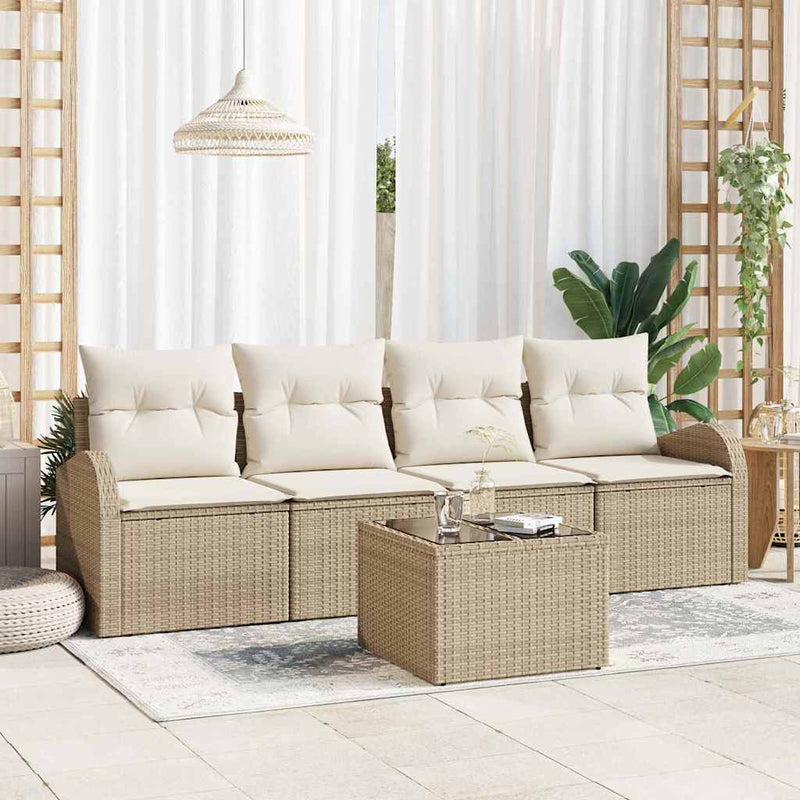 Set de canapele pentru grădină Bej 55 x 55 x 37 cm poliratan