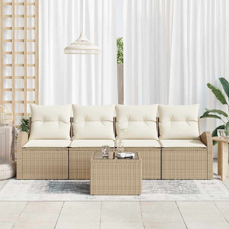 Set de canapele pentru grădină Bej 55 x 55 x 37 cm poliratan