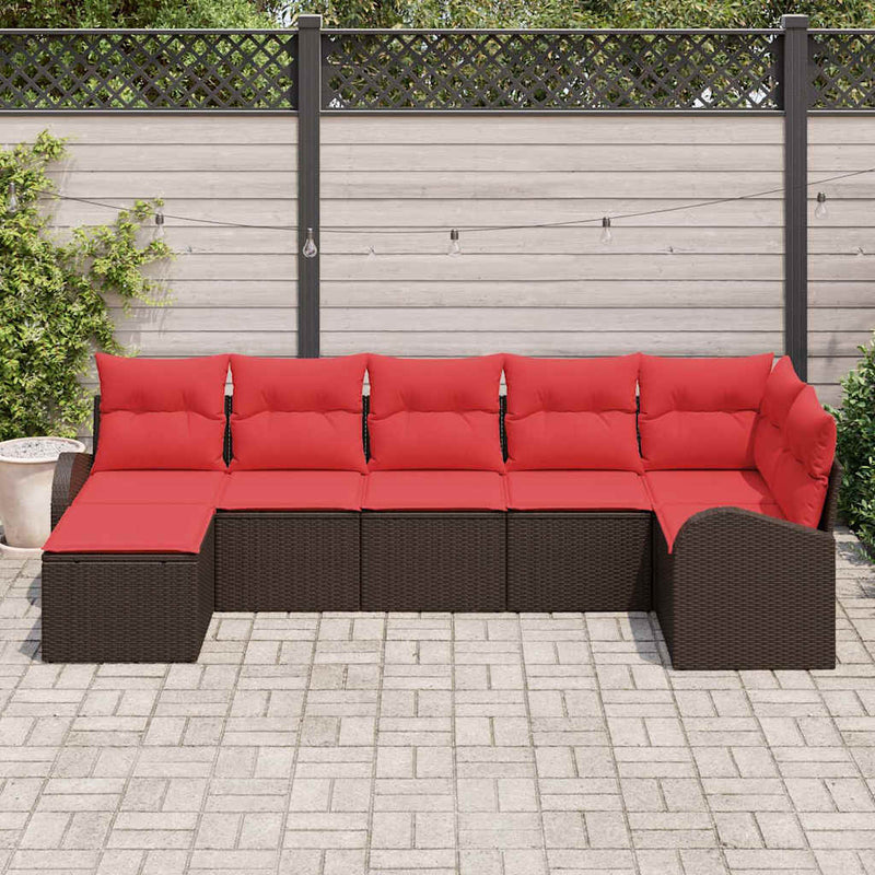 Set de canapele pentru grădină 7 buc. Maro