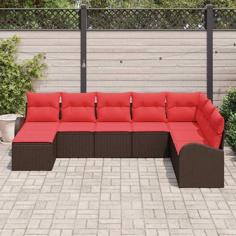 Set de canapele pentru grădină 8 buc. Maro