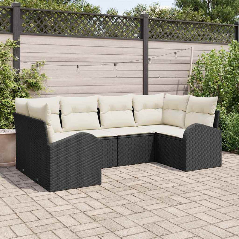 Set de canapele pentru grădină 6 buc. Negru