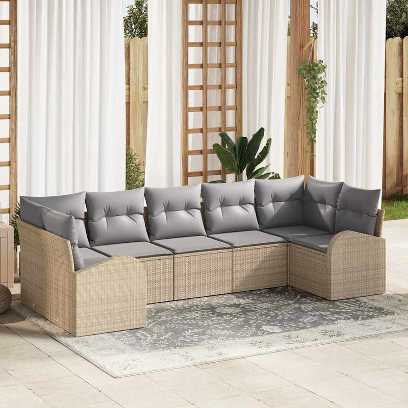 Set de canapele pentru grădină 7 buc. Bej