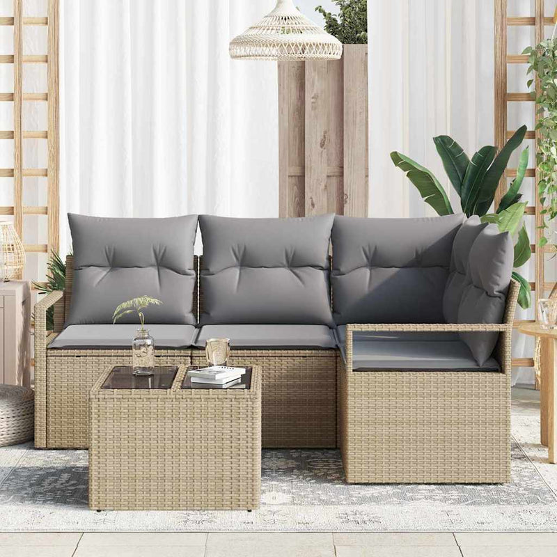 Set de canapea 5 buc. Bej poliratan