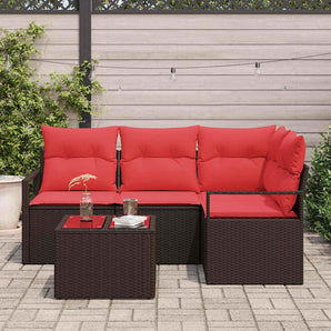Set de canapea 5 buc. Maro poliratan