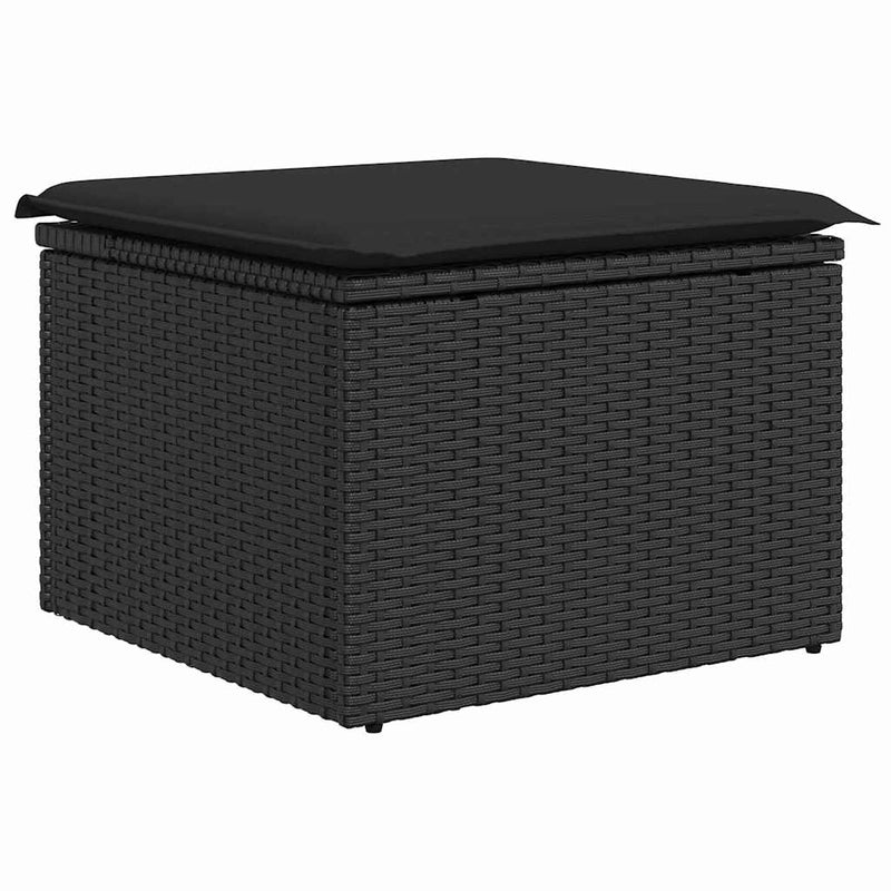 Set de canapea 7 buc. Negru poliratan