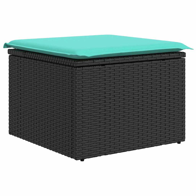 Set de canapea 6 buc. Negru poliratan