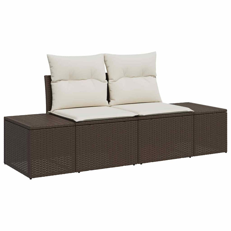 Set de canapele pentru grădină 9 buc. Maro poliratan