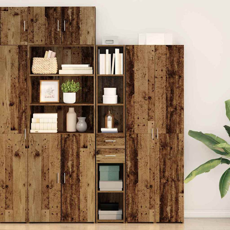 Bibliotecă cu sertar Lemn vechi 30 x 42.4 x 185.2 cm