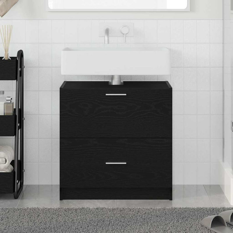 Dulap de Baie Stejar Negru 59 x 37 x 59 cm Lemn prelucrat