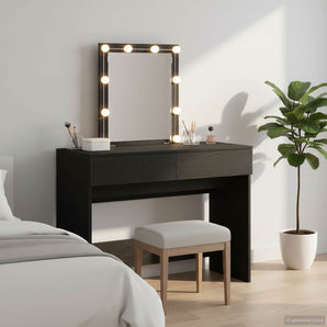 Masă de Machiaj Stejar Negru 100 x 40 x 130 cm Lemn prelucrat