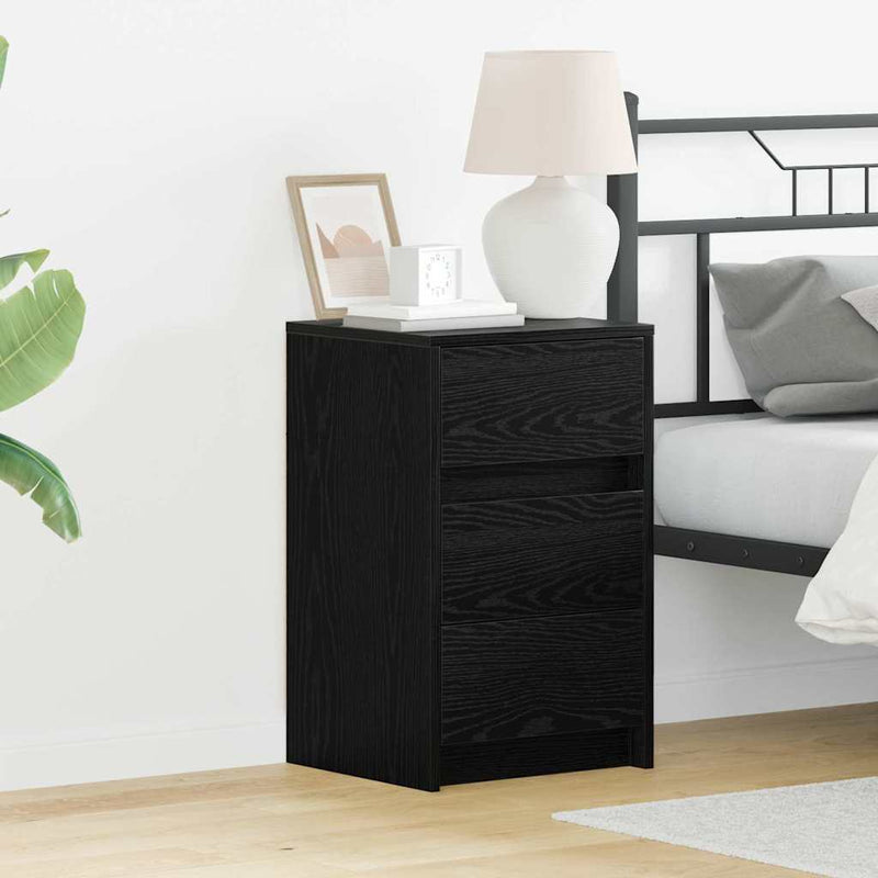 Dulap de noapte Stejar Negru 38 x 34 x 61 cm Lemn prelucrat