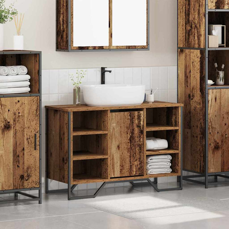 Dulap pentru Chiuveta de Baie Lemn Vechi 91 x 35 x 60 cm