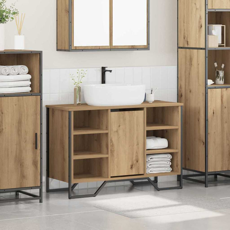 Dulap pentru Chiuveta de Baie Stejar Artizanal 91 x 35 x 60 cm
