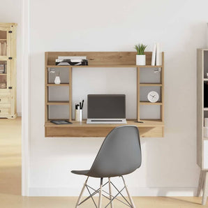 Birou montat pe perete stejar artizanal 105 x 48 x 75 cm
