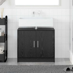 Dulap de Baie Stejar Negru 63 x 29 x 55 cm Lemn prelucrat