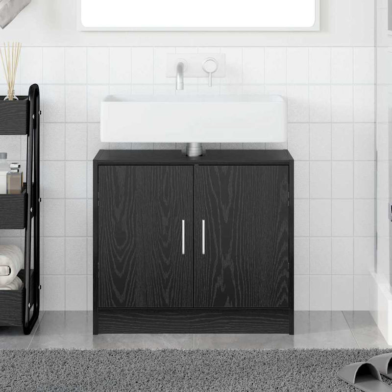 Dulap de Baie Stejar Negru 63 x 29 x 55 cm Lemn prelucrat