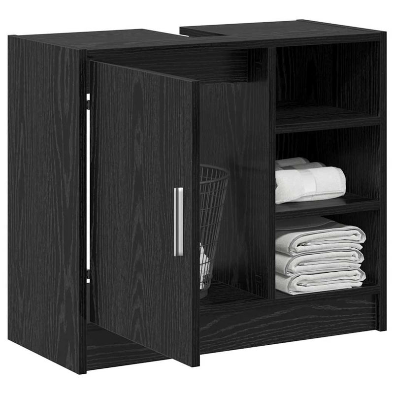 Dulap de Baie Stejar Negru 63 x 29 x 55 cm Lemn prelucrat