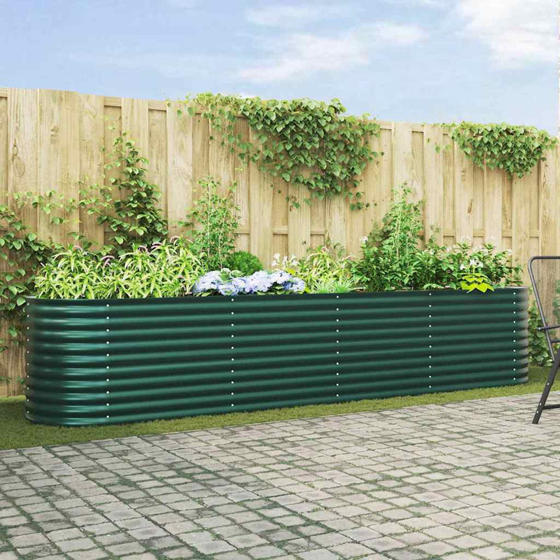 Pat ridicat Verde 400 x 80 x 81 cm Oțel