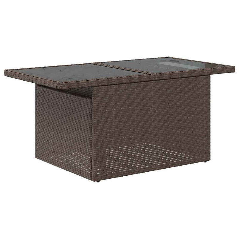 Set de canapele pentru grădină 9 buc. Maro poliratan