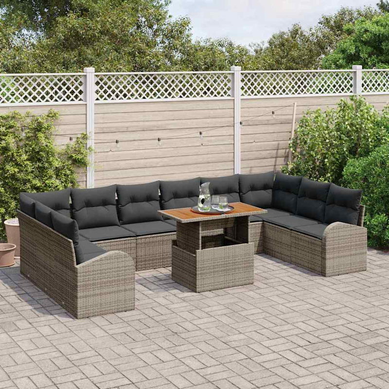 Set de canapele pentru grădină 11 buc. Gri