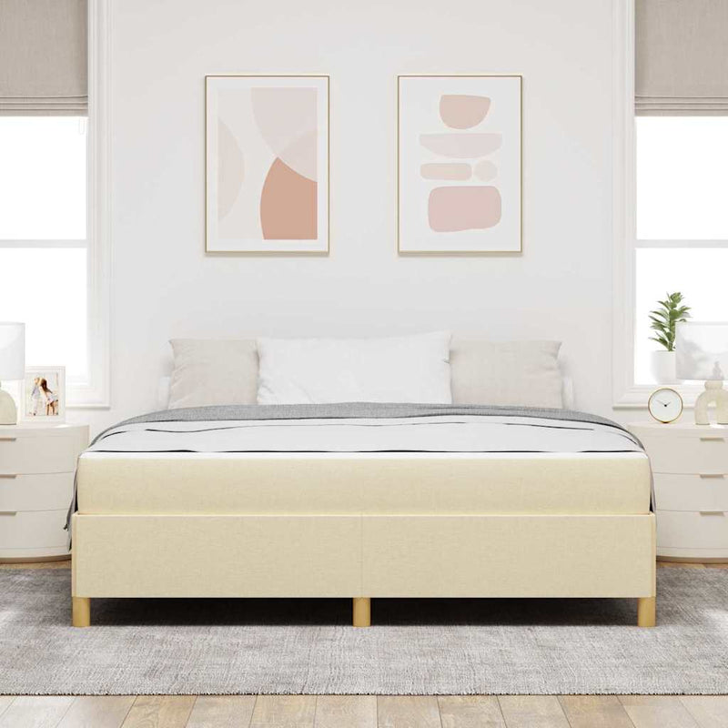 Cadru de pat Crem 180 x 200 cm țesătură