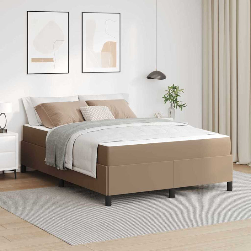 Cadru de pat cu saltea Cappuccino 140 x 190 cm țesătură