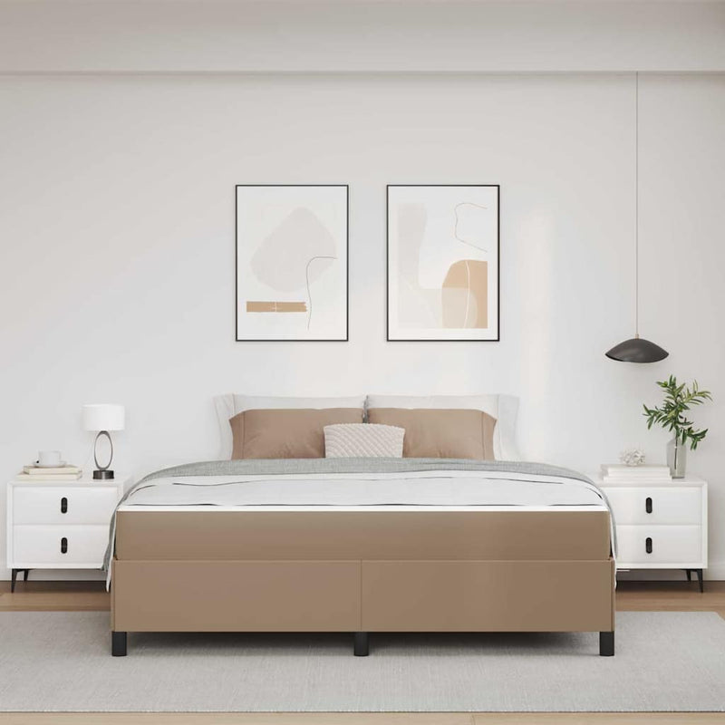 Cadru de pat cu saltea Cappuccino 180 x 200 cm țesătură
