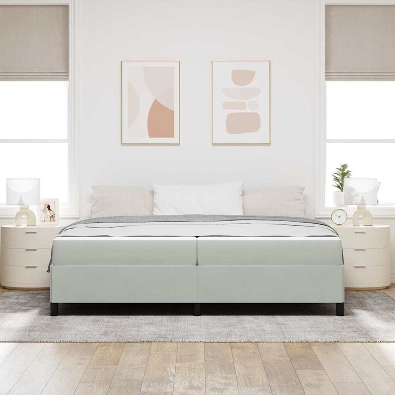 Cadru de pat Gri deschis 200 x 200 cm țesătură