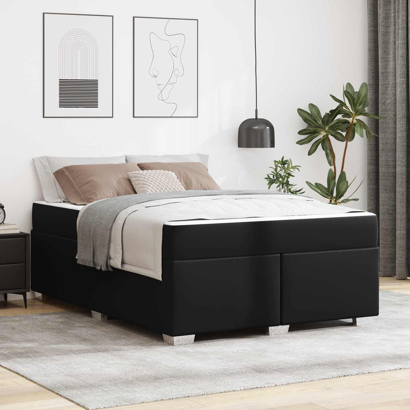 Cadru de pat Negru 160 x 200 cm PVC