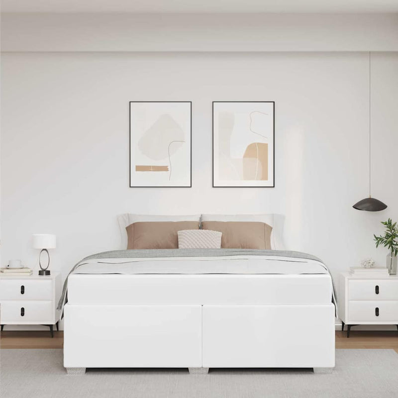 Cadru de pat Alb 160 x 200 cm PVC