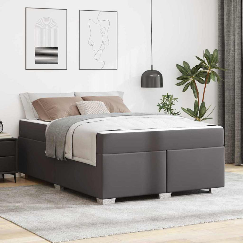 Cadru de pat Gri 160 x 200 cm PVC