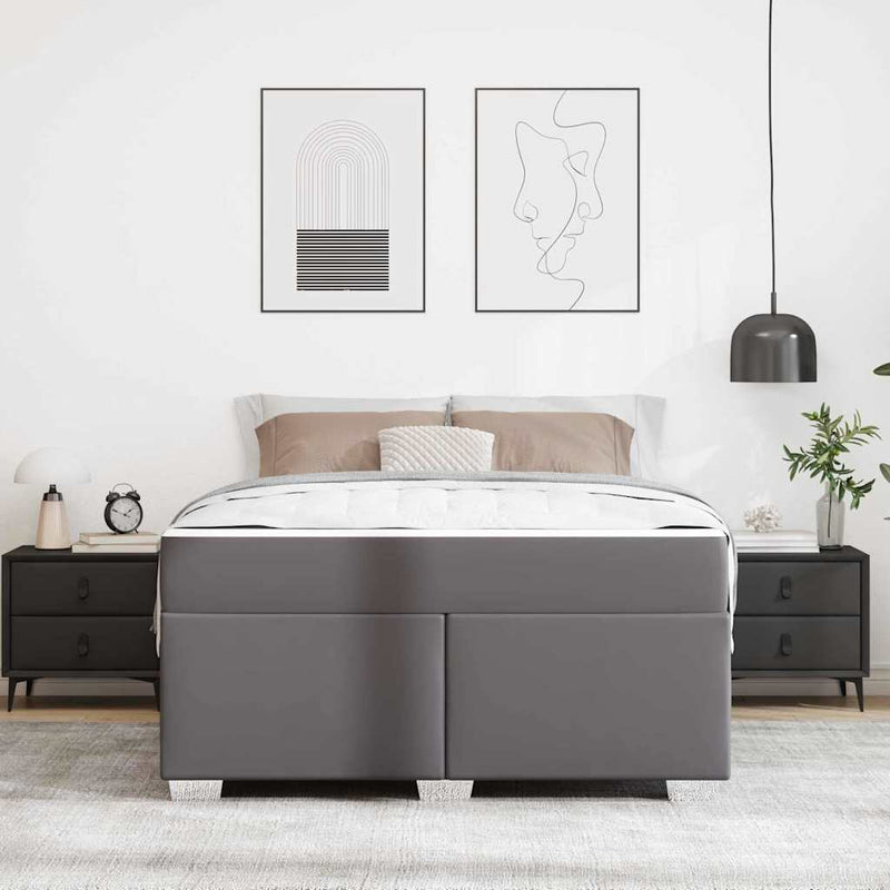 Cadru de pat Gri 160 x 200 cm PVC