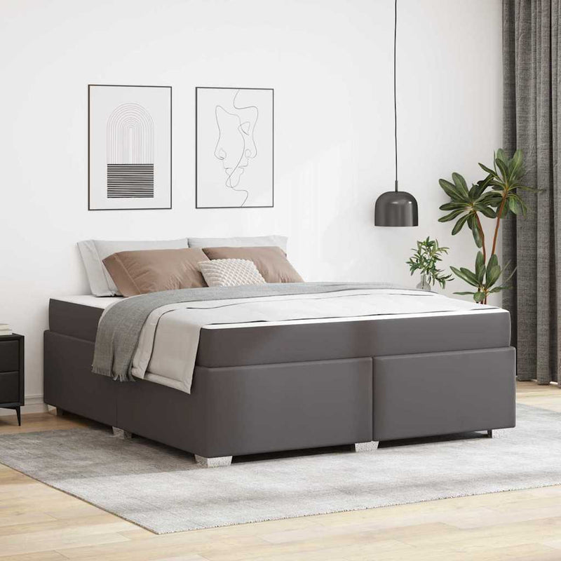 Cadru de pat Gri 180 x 200 cm PVC