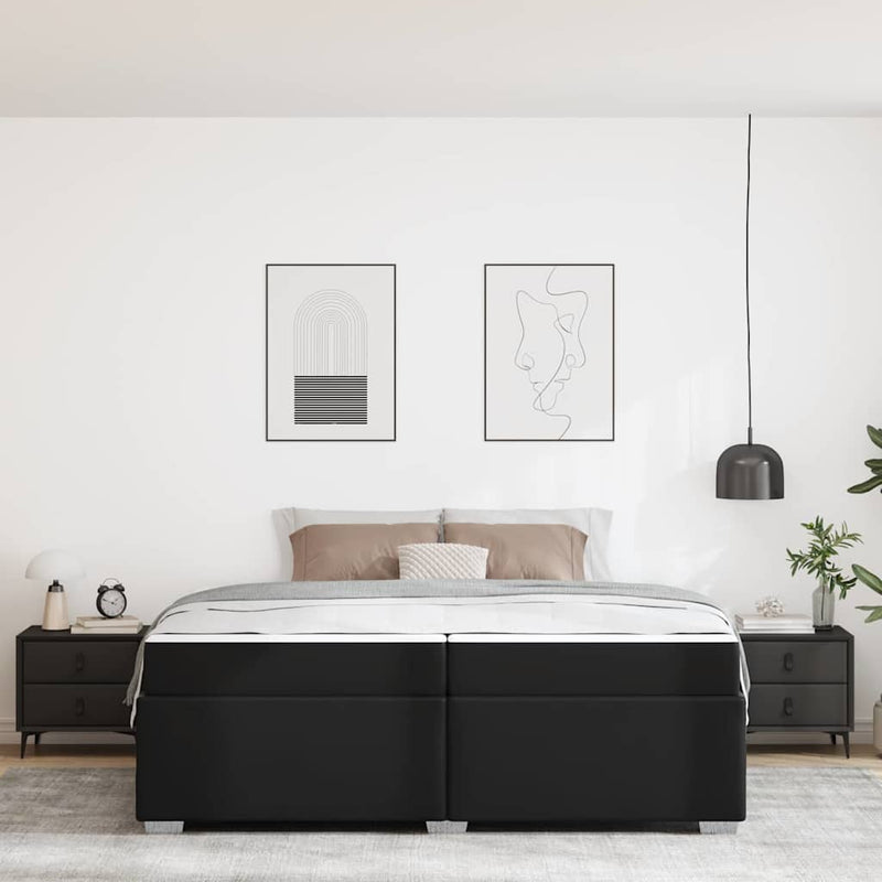 Cadru de pat Negru 200 x 200 cm PVC