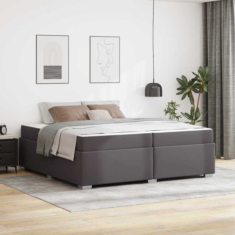 Cadru de pat Gri 200 x 200 cm PVC