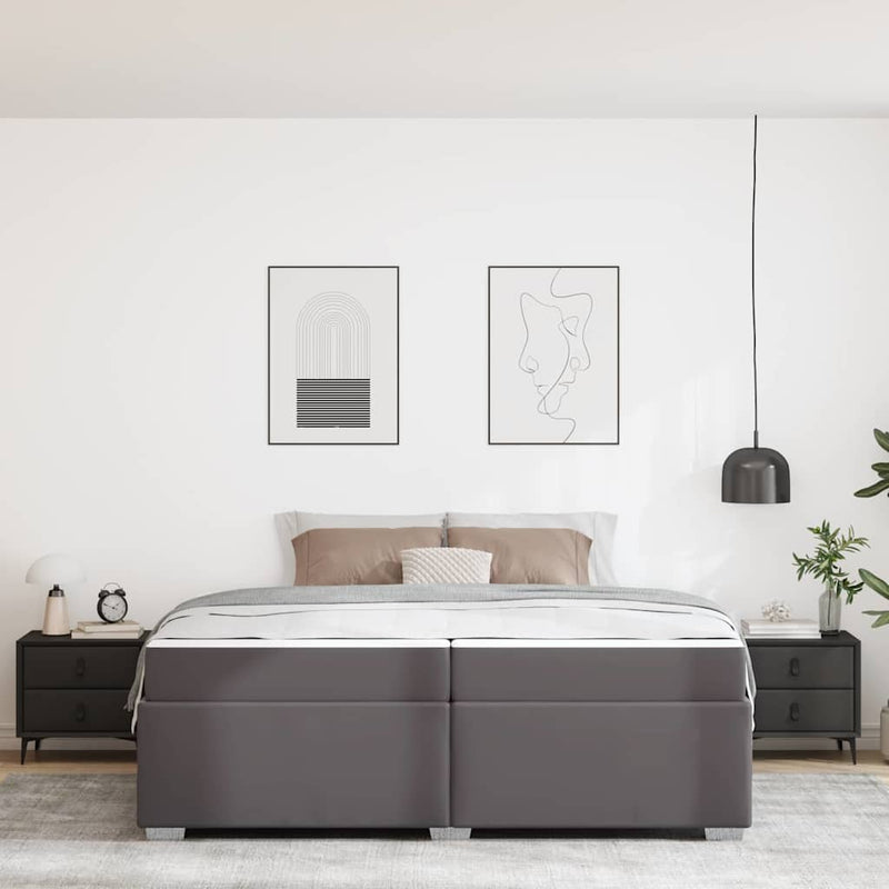 Cadru de pat Gri 200 x 200 cm PVC