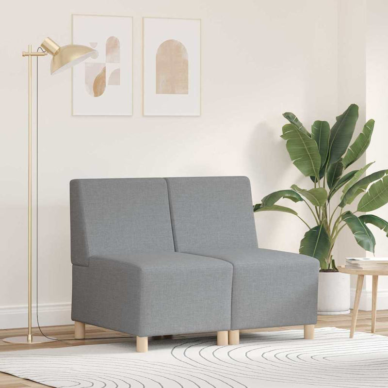 Unitate Sofa Modulară Fără Brațe 2 buc. Gri deschis țesătură