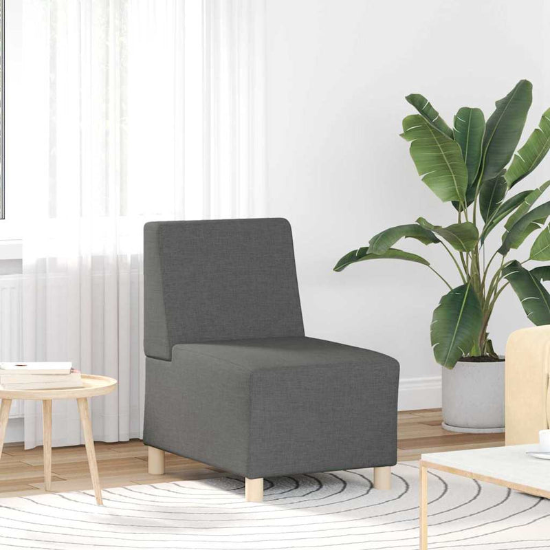 Unitate Sofa Modulară Fără Brațe 2 buc. Gri închis țesătură