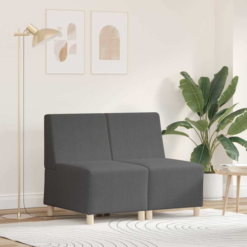 Unitate Sofa Modulară Fără Brațe 2 buc. Gri închis