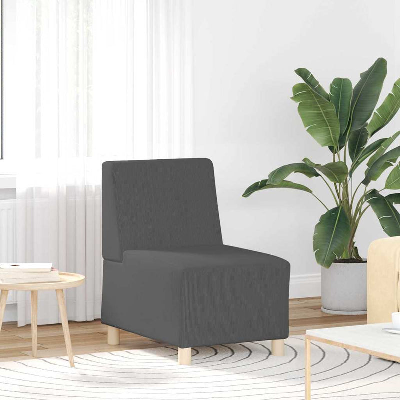 Unitate Sofa Modulară Fără Brațe 2 buc. Gri închis