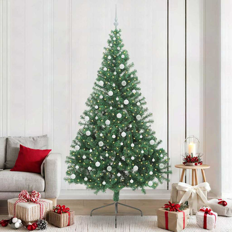 Pom de Crăciun artificial pre-iluminat Verde 240 cm PVC