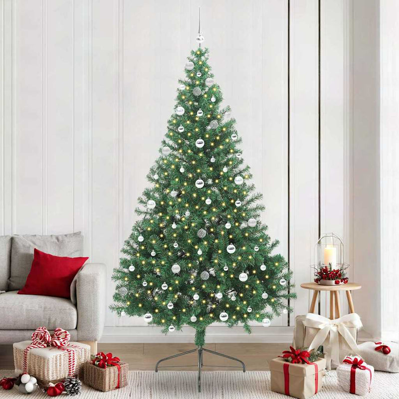 Pom de Crăciun artificial pre-iluminat Verde 240 cm PVC